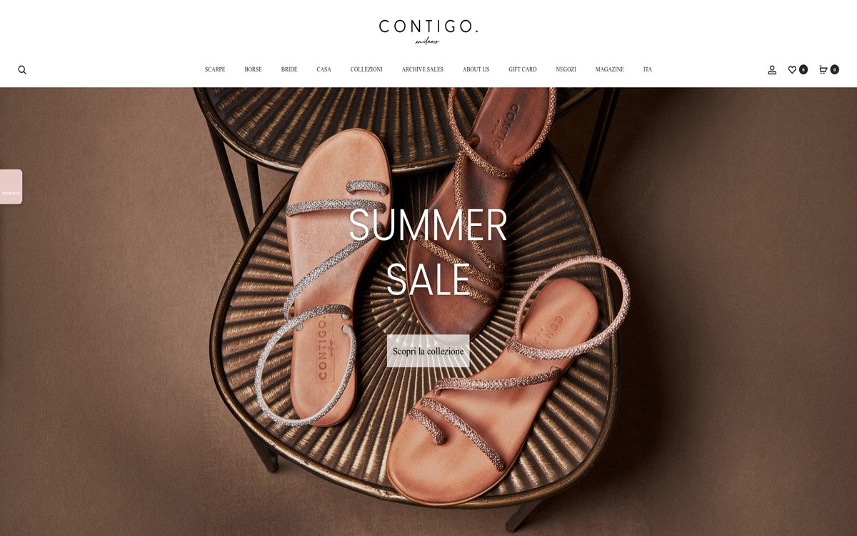Sito e-commerce Contigo — calzature online